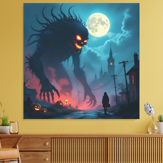 Magische Halloween-Nacht Leinwanddruck (Insitu (Wohnzimmer))