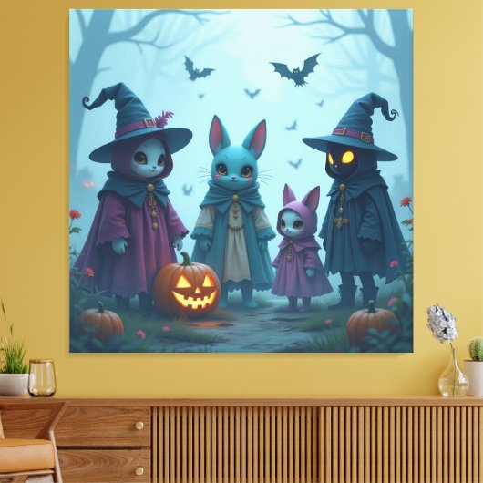 Magische Halloween-Nacht Leinwanddruck (Insitu (Wohnzimmer))