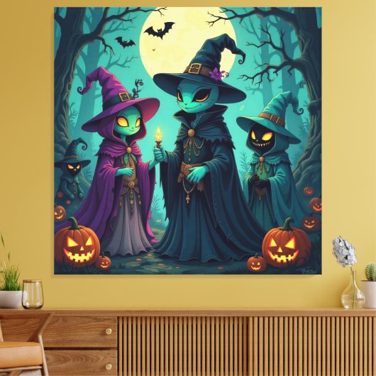 Magische Halloween-Nacht  Leinwanddruck (Insitu (Wohnzimmer))