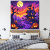 Magische Halloween-Nacht Leinwanddruck (Insitu (Schlafzimmer))
