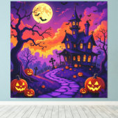 Magische Halloween-Nacht Leinwanddruck (Insitu (Holzboden))