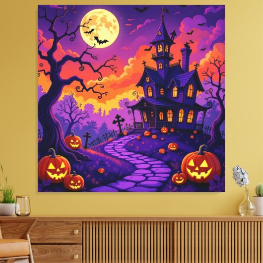 Magische Halloween-Nacht Leinwanddruck (Insitu (Wohnzimmer))