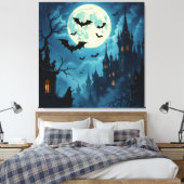 Magische Halloween-Nacht Leinwanddruck (Insitu (Schlafzimmer))