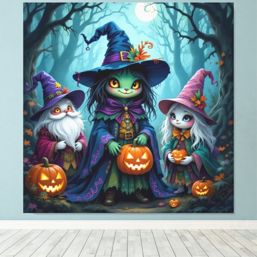 Magische Halloween-Nacht  Leinwanddruck (Insitu (Holzboden))