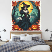 Magische Halloween-Nacht Leinwanddruck (Insitu (Schlafzimmer))