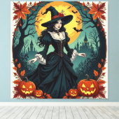 Magische Halloween-Nacht Leinwanddruck (Insitu (Holzboden))