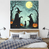 Magische Halloween-Nacht Leinwanddruck (Insitu (Schlafzimmer))