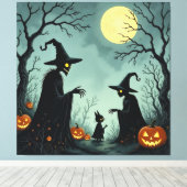 Magische Halloween-Nacht Leinwanddruck (Insitu (Holzboden))