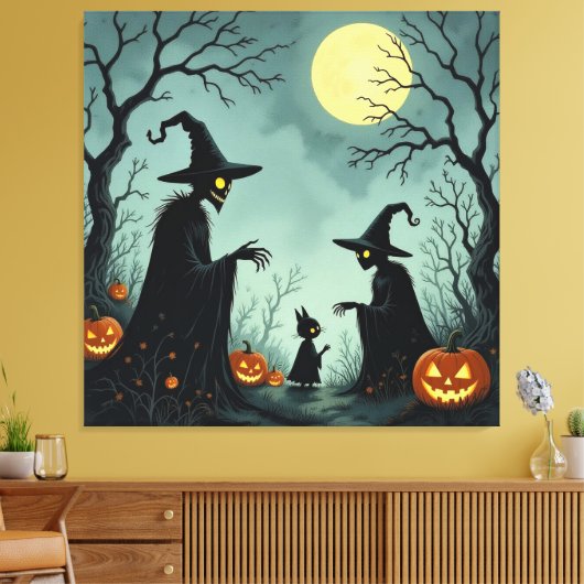 Magische Halloween-Nacht Leinwanddruck (Insitu (Wohnzimmer))