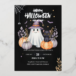 Magische Halloween-Party Folieneinladung