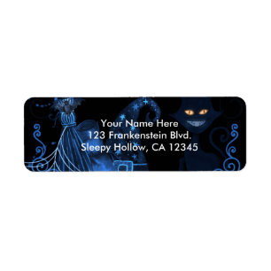 Magische Halloween-Party Schwarze Katze Blaue Glüh