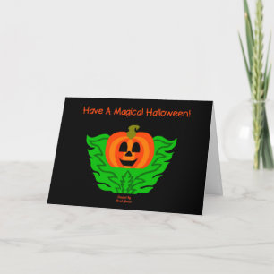 Magische Halloween Pumpkin Grußkarte Karte