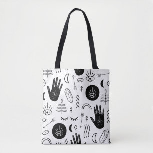 Magische Hände, Mond, ethnisches Muster. Tasche