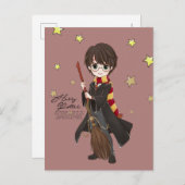 Magische HARRY POTTER™ Wasserfarbe Einladungspostkarte (Vorne/Hinten)