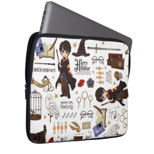 Magische HARRY POTTER™ Wasserfarbe Laptopschutzhülle (Vorne Rechts)