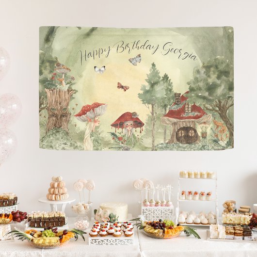 Magische Herbstwald-Fairy | Geburtstag Banner