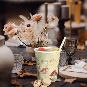 Magische Herbstwald-Fairy Geburtstag Pappbecher