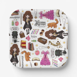 Magische Hermione Granger Wasserfarbe Pappteller