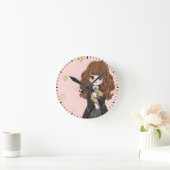 Magische Hermione Granger Wasserfarbe Runde Wanduhr (Zuhause)