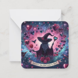 Magische Herzfrequenz-Hexenkarte-Valentinstag Mitteilungskarte