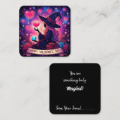 Magische Herzfrequenz-Hexenkarte-Valentinstag Mitteilungskarte (Vorne/Hinten)