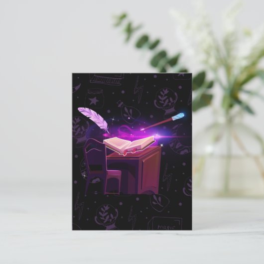 Magische Hexe Postkarte (Stehend Vorderseite)