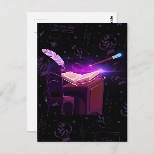 Magische Hexe Postkarte (Vorne/Hinten)