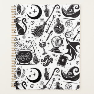 Magische Hexe Whimsical Wiccan Heidin Schwarz & We Planer