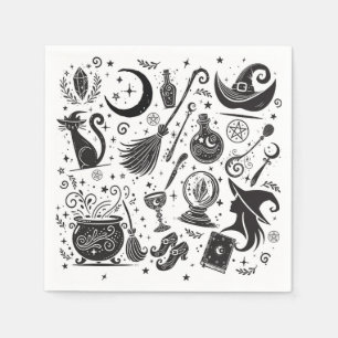 Magische Hexe Whimsical Wiccan Heidnische Party Serviette