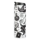 Magische Hexe Whimsical Wiccan Pagan Black & White Thermosbecher (Nach rechts gedreht)