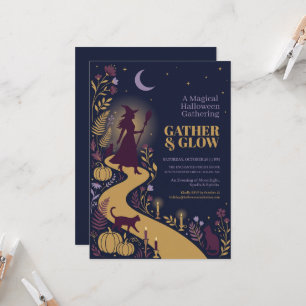 Magische Hexen-Halloween-Party-Einladung Einladung