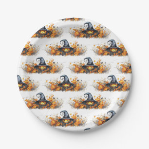 Magische Hexen und Zauberer-Halloween-Party Pappteller