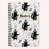 Magische Hexenkatze Halloween Notizblock (Vorderseite)