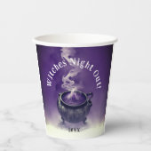 Magische Hexen'Night Out Lila Cauldron Party Pappbecher (Vorderseite)