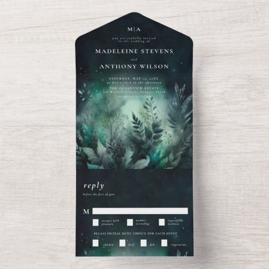 Magische Hochzeit der magischen Märchenmesse im en All In One Einladung (Innen Boden)