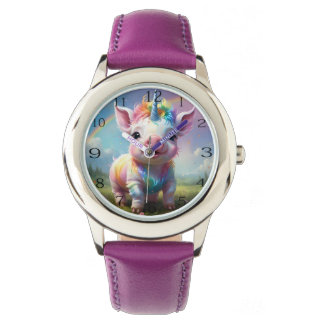 "Magische Hooves: Der Regenbogen Einhornschwanz" Armbanduhr