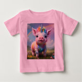 "Magische Hooves: Der Regenbogen Einhornschwanz" Baby T-shirt (Vorderseite)