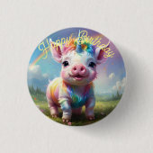 "Magische Hooves: Der Regenbogen Einhornschwanz" Button (Vorderseite)