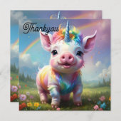 "Magische Hooves: Der Regenbogen Einhornschwanz" Dankeskarte (Vorne/Hinten)