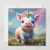 "Magische Hooves: Der Regenbogen Einhornschwanz" Dankeskarte (Rückseite)