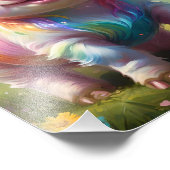 "Magische Hooves: Der Regenbogen Einhornschwanz" Fotodruck (Ecke)