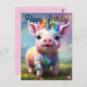 "Magische Hooves: Der Regenbogen Einhornschwanz" Postkarte (Vorne/Hinten)