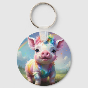 "Magische Hooves: Der Regenbogen Einhornschwanz" Schlüsselanhänger