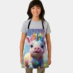 "Magische Hooves: Der Regenbogen Einhornschwanz" Schürze