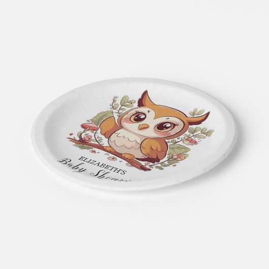 Magische Hübsche Babydusche Pappteller (Schrägansicht)