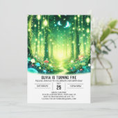 Magische Hübsche Woodland Digital Geburtstag Einladung (Stehend Vorderseite)