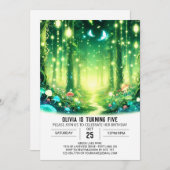 Magische Hübsche Woodland Digital Geburtstag Einladung (Vorne/Hinten)