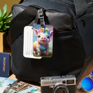 "Magische Hufe: Das Regenbogen-Einhorn-Schwein" Gepäckanhänger