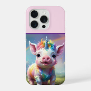 "Magische Hufe: Das Regenbogen-Einhorn-Schwein" iPhone 15 Pro Hülle