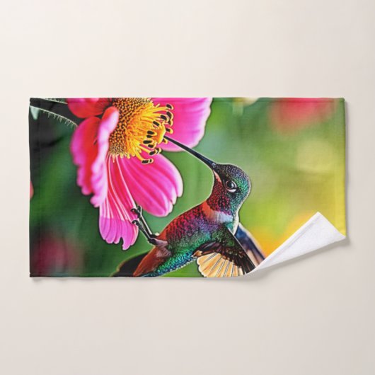 Magische Hummingbird Moments Design Badhandtuch Set (Handtuch)